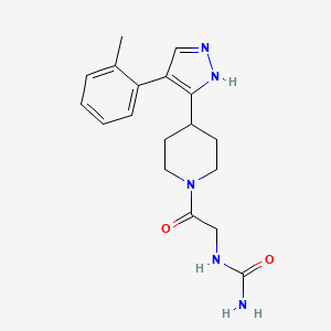 N-(2-{4-[4-(2-methylphenyl)-1H-pyrazol-5-yl]piperidin-1-yl}-2-oxoethyl)urea