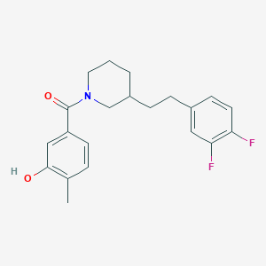 molecular formula C21H23F2NO2 B5257000 5-({3-[2-(3,4-difluorophenyl)ethyl]-1-piperidinyl}carbonyl)-2-methylphenol 