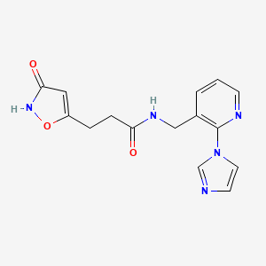 3-(3-hydroxyisoxazol-5-yl)-N-{[2-(1H-imidazol-1-yl)pyridin-3-yl]methyl}propanamide