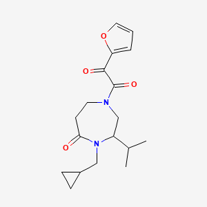 molecular formula C18H24N2O4 B5257018 4-(cyclopropylmethyl)-1-[2-furyl(oxo)acetyl]-3-isopropyl-1,4-diazepan-5-one 