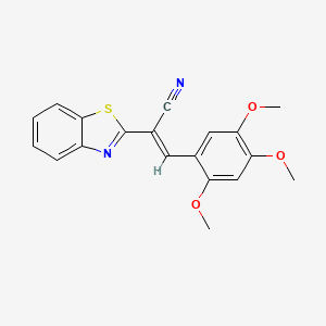 molecular formula C19H16N2O3S B5257044 (E)-2-(1,3-benzothiazol-2-yl)-3-(2,4,5-trimethoxyphenyl)prop-2-enenitrile 