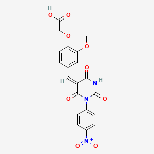 (2-methoxy-4-{[1-(4-nitrophenyl)-2,4,6-trioxotetrahydro-5(2H)-pyrimidinylidene]methyl}phenoxy)acetic acid