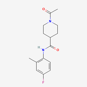 molecular formula C15H19FN2O2 B5257073 1-acetyl-N-(4-fluoro-2-methylphenyl)piperidine-4-carboxamide 