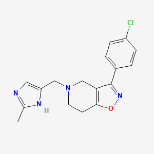 molecular formula C17H17ClN4O B5257079 3-(4-chlorophenyl)-5-[(2-methyl-1H-imidazol-4-yl)methyl]-4,5,6,7-tetrahydroisoxazolo[4,5-c]pyridine 