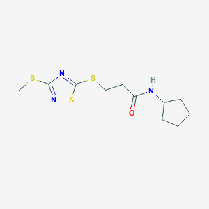 N-cyclopentyl-3-{[3-(methylthio)-1,2,4-thiadiazol-5-yl]thio}propanamide