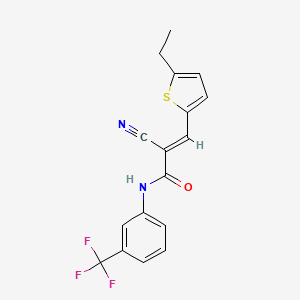 molecular formula C17H13F3N2OS B5257084 2-cyano-3-(5-ethyl-2-thienyl)-N-[3-(trifluoromethyl)phenyl]acrylamide 