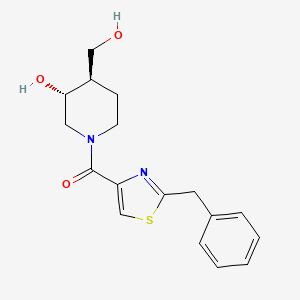 (3R*,4R*)-1-[(2-benzyl-1,3-thiazol-4-yl)carbonyl]-4-(hydroxymethyl)-3-piperidinol