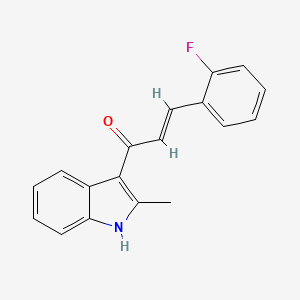 molecular formula C18H14FNO B5257112 (E)-3-(2-fluorophenyl)-1-(2-methyl-1H-indol-3-yl)prop-2-en-1-one 