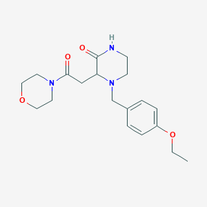 molecular formula C19H27N3O4 B5257129 4-(4-ethoxybenzyl)-3-[2-(4-morpholinyl)-2-oxoethyl]-2-piperazinone 