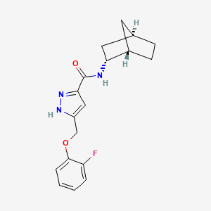 N-[(1S*,2R*,4R*)-bicyclo[2.2.1]hept-2-yl]-5-[(2-fluorophenoxy)methyl]-1H-pyrazole-3-carboxamide