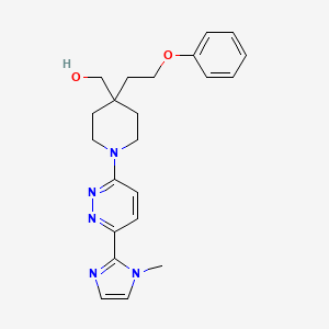 molecular formula C22H27N5O2 B5257179 [1-[6-(1-methyl-1H-imidazol-2-yl)pyridazin-3-yl]-4-(2-phenoxyethyl)piperidin-4-yl]methanol 