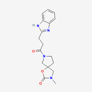 molecular formula C17H20N4O3 B5257186 7-[3-(1H-benzimidazol-2-yl)propanoyl]-3-methyl-1-oxa-3,7-diazaspiro[4.4]nonan-2-one 