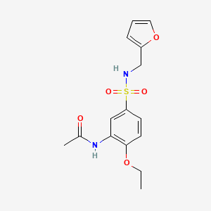 molecular formula C15H18N2O5S B5257204 N-(2-ethoxy-5-{[(2-furylmethyl)amino]sulfonyl}phenyl)acetamide 