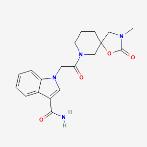 1-[2-(3-methyl-2-oxo-1-oxa-3,7-diazaspiro[4.5]dec-7-yl)-2-oxoethyl]-1H-indole-3-carboxamide