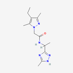 2-(4-ethyl-3,5-dimethyl-1H-pyrazol-1-yl)-N-[1-(5-methyl-1H-1,2,4-triazol-3-yl)ethyl]acetamide