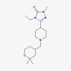 5-{1-[(2,2-dimethyltetrahydro-2H-pyran-4-yl)methyl]piperidin-4-yl}-4-ethyl-2-methyl-2,4-dihydro-3H-1,2,4-triazol-3-one