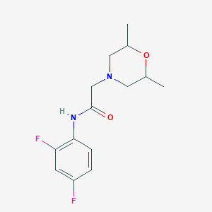 molecular formula C14H18F2N2O2 B5257231 N-(2,4-difluorophenyl)-2-(2,6-dimethyl-4-morpholinyl)acetamide 