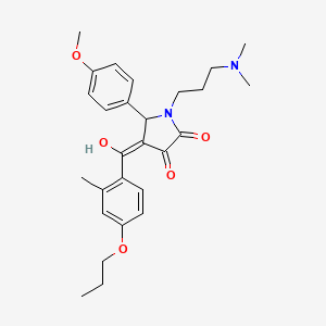 molecular formula C27H34N2O5 B5257232 1-[3-(DIMETHYLAMINO)PROPYL]-3-HYDROXY-5-(4-METHOXYPHENYL)-4-(2-METHYL-4-PROPOXYBENZOYL)-2,5-DIHYDRO-1H-PYRROL-2-ONE 