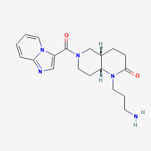 molecular formula C19H25N5O2 B5257263 rel-(4aS,8aR)-1-(3-aminopropyl)-6-(imidazo[1,2-a]pyridin-3-ylcarbonyl)octahydro-1,6-naphthyridin-2(1H)-one dihydrochloride 