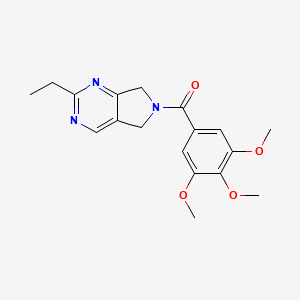 molecular formula C18H21N3O4 B5257264 2-ethyl-6-(3,4,5-trimethoxybenzoyl)-6,7-dihydro-5H-pyrrolo[3,4-d]pyrimidine 