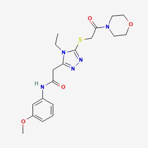 2-(4-ethyl-5-{[2-(morpholin-4-yl)-2-oxoethyl]sulfanyl}-4H-1,2,4-triazol-3-yl)-N-(3-methoxyphenyl)acetamide