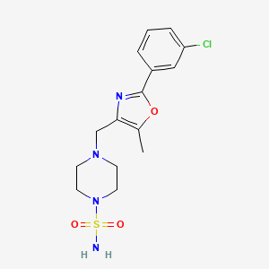 molecular formula C15H19ClN4O3S B5257380 4-{[2-(3-chlorophenyl)-5-methyl-1,3-oxazol-4-yl]methyl}piperazine-1-sulfonamide 