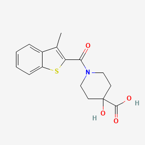 4-hydroxy-1-[(3-methyl-1-benzothien-2-yl)carbonyl]piperidine-4-carboxylic acid