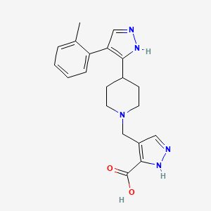 4-({4-[4-(2-methylphenyl)-1H-pyrazol-5-yl]piperidin-1-yl}methyl)-1H-pyrazole-3-carboxylic acid