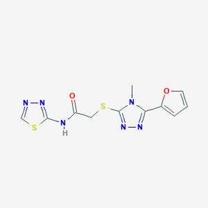 2-{[5-(2-furyl)-4-methyl-4H-1,2,4-triazol-3-yl]thio}-N-1,3,4-thiadiazol-2-ylacetamide