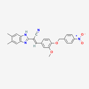 (2E)-2-(5,6-dimethyl-1H-benzimidazol-2-yl)-3-{3-methoxy-4-[(4-nitrobenzyl)oxy]phenyl}prop-2-enenitrile