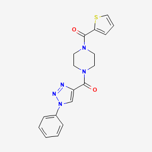 molecular formula C18H17N5O2S B5257438 1-[(1-phenyl-1H-1,2,3-triazol-4-yl)carbonyl]-4-(2-thienylcarbonyl)piperazine 