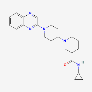 molecular formula C22H29N5O B5257443 N-cyclopropyl-1'-quinoxalin-2-yl-1,4'-bipiperidine-3-carboxamide 