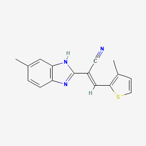 molecular formula C16H13N3S B5257464 2-(5-methyl-1H-benzimidazol-2-yl)-3-(3-methyl-2-thienyl)acrylonitrile 