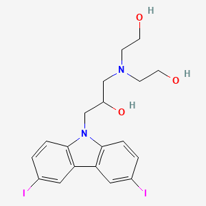 molecular formula C19H22I2N2O3 B5257472 1-[bis(2-hydroxyethyl)amino]-3-(3,6-diiodo-9H-carbazol-9-yl)-2-propanol 