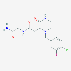 N~2~-{[1-(4-chloro-3-fluorobenzyl)-3-oxo-2-piperazinyl]acetyl}glycinamide