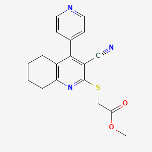 molecular formula C18H17N3O2S B5257518 methyl {[3-cyano-4-(4-pyridinyl)-5,6,7,8-tetrahydro-2-quinolinyl]thio}acetate 