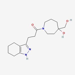 molecular formula C17H27N3O3 B5257566 4-(hydroxymethyl)-1-[3-(4,5,6,7-tetrahydro-1H-indazol-3-yl)propanoyl]-4-azepanol 