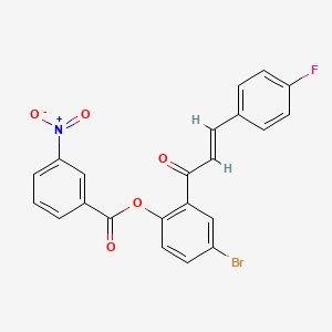 4-bromo-2-[3-(4-fluorophenyl)acryloyl]phenyl 3-nitrobenzoate