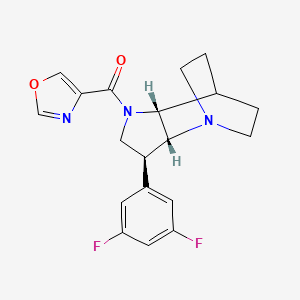 molecular formula C19H19F2N3O2 B5257578 (2R*,3S*,6R*)-3-(3,5-difluorophenyl)-5-(1,3-oxazol-4-ylcarbonyl)-1,5-diazatricyclo[5.2.2.0~2,6~]undecane 