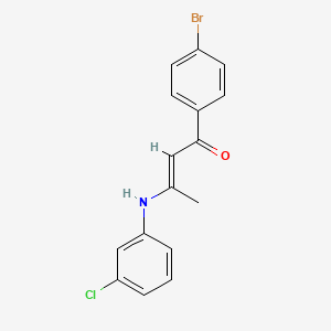 molecular formula C16H13BrClNO B5257591 1-(4-bromophenyl)-3-[(3-chlorophenyl)amino]-2-buten-1-one 