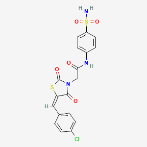 N-[4-(aminosulfonyl)phenyl]-2-[5-(4-chlorobenzylidene)-2,4-dioxo-1,3-thiazolidin-3-yl]acetamide