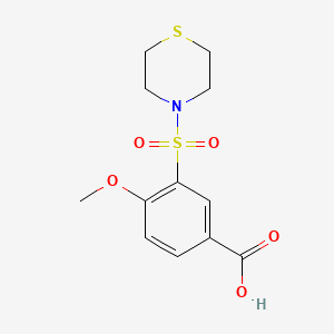 molecular formula C12H15NO5S2 B5257621 4-methoxy-3-(thiomorpholin-4-ylsulfonyl)benzoic acid CAS No. 299181-39-8