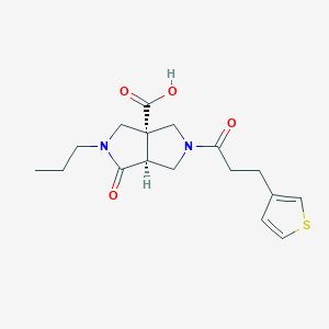 (3aS*,6aS*)-1-oxo-2-propyl-5-[3-(3-thienyl)propanoyl]hexahydropyrrolo[3,4-c]pyrrole-3a(1H)-carboxylic acid