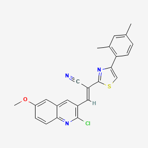 (E)-3-(2-chloro-6-methoxyquinolin-3-yl)-2-[4-(2,4-dimethylphenyl)-1,3-thiazol-2-yl]prop-2-enenitrile