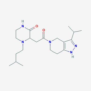 molecular formula C20H33N5O2 B5257695 3-[2-(3-isopropyl-1,4,6,7-tetrahydro-5H-pyrazolo[4,3-c]pyridin-5-yl)-2-oxoethyl]-4-(3-methylbutyl)-2-piperazinone 