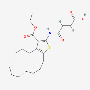 4-{[3-(ethoxycarbonyl)-5,6,7,8,9,10,11,12,13,14-decahydro-4H-cyclotrideca[b]thien-2-yl]amino}-4-oxo-2-butenoic acid