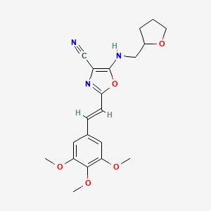 5-[(tetrahydro-2-furanylmethyl)amino]-2-[2-(3,4,5-trimethoxyphenyl)vinyl]-1,3-oxazole-4-carbonitrile