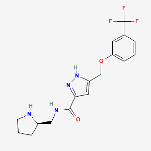 N-[(2R)-pyrrolidin-2-ylmethyl]-5-{[3-(trifluoromethyl)phenoxy]methyl}-1H-pyrazole-3-carboxamide