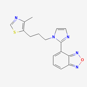 molecular formula C16H15N5OS B5257801 4-{1-[3-(4-methyl-1,3-thiazol-5-yl)propyl]-1H-imidazol-2-yl}-2,1,3-benzoxadiazole 