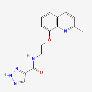 molecular formula C15H15N5O2 B5257807 N-{2-[(2-methyl-8-quinolinyl)oxy]ethyl}-1H-1,2,3-triazole-5-carboxamide 